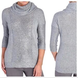 BELDINI Lurex Metallic Cowl-neck Sweater Small NWT